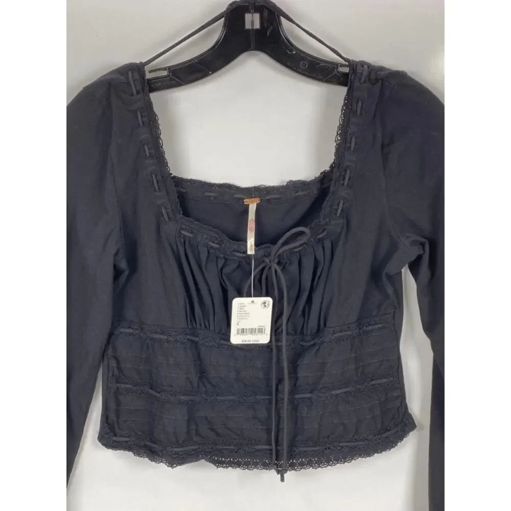 NWT / Free‎ People / Scarlet Smocked Long Sleeve / sz S